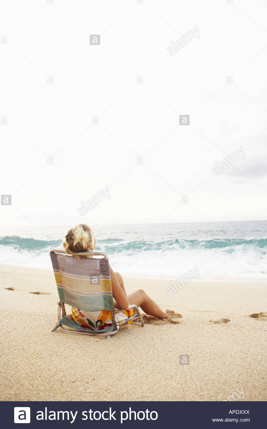 Rear View Seated Woman Chair Stock Photos & Rear View Seated Woman ...