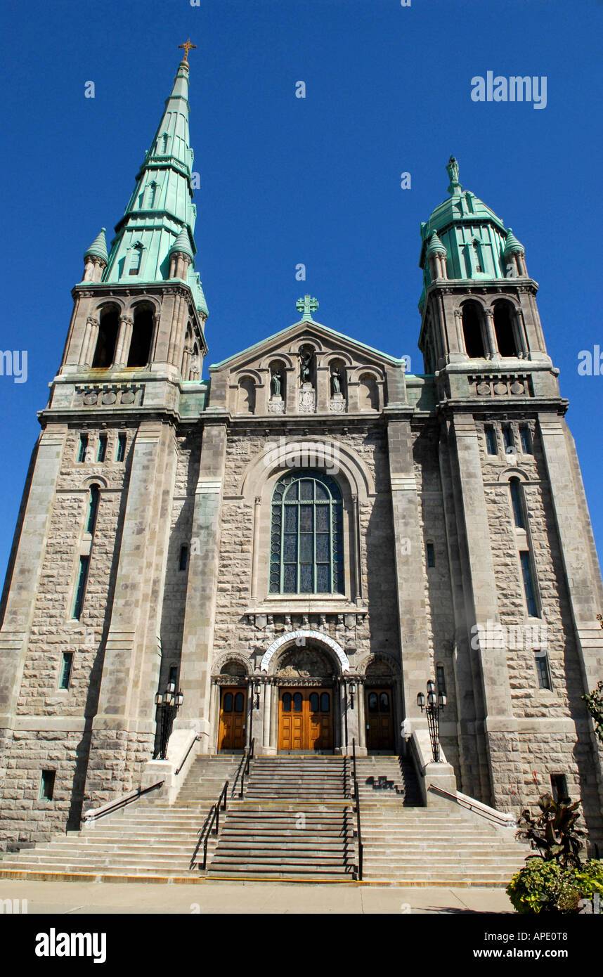 Notre Dame du Rosaire Church on Saint Hubert street Montreal Quebec Canada Stock Photo