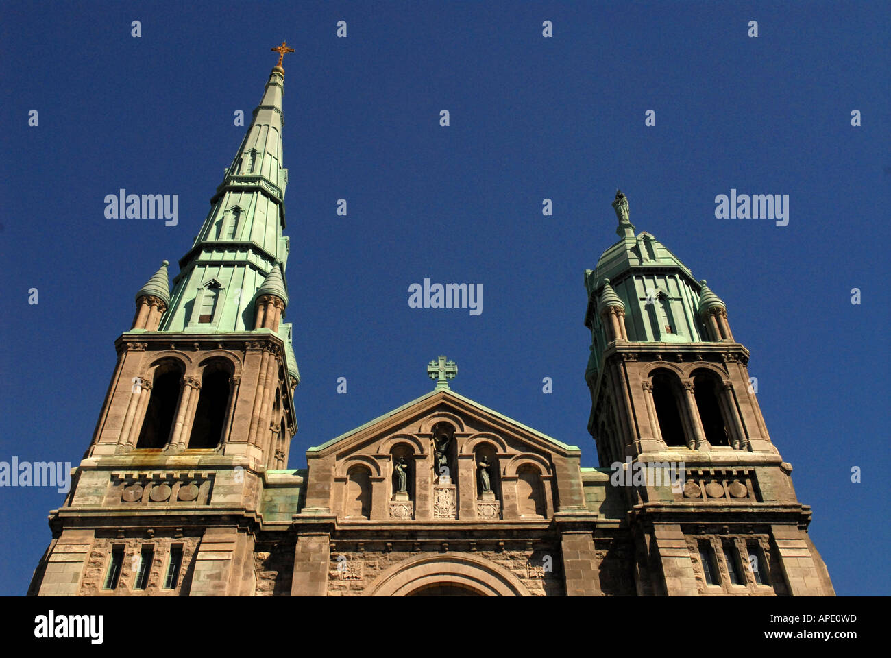 Church  Notre Dame du Rosaire on Saint Hubert Street city Villeray sector of Montreal Quebec Canada Stock Photo