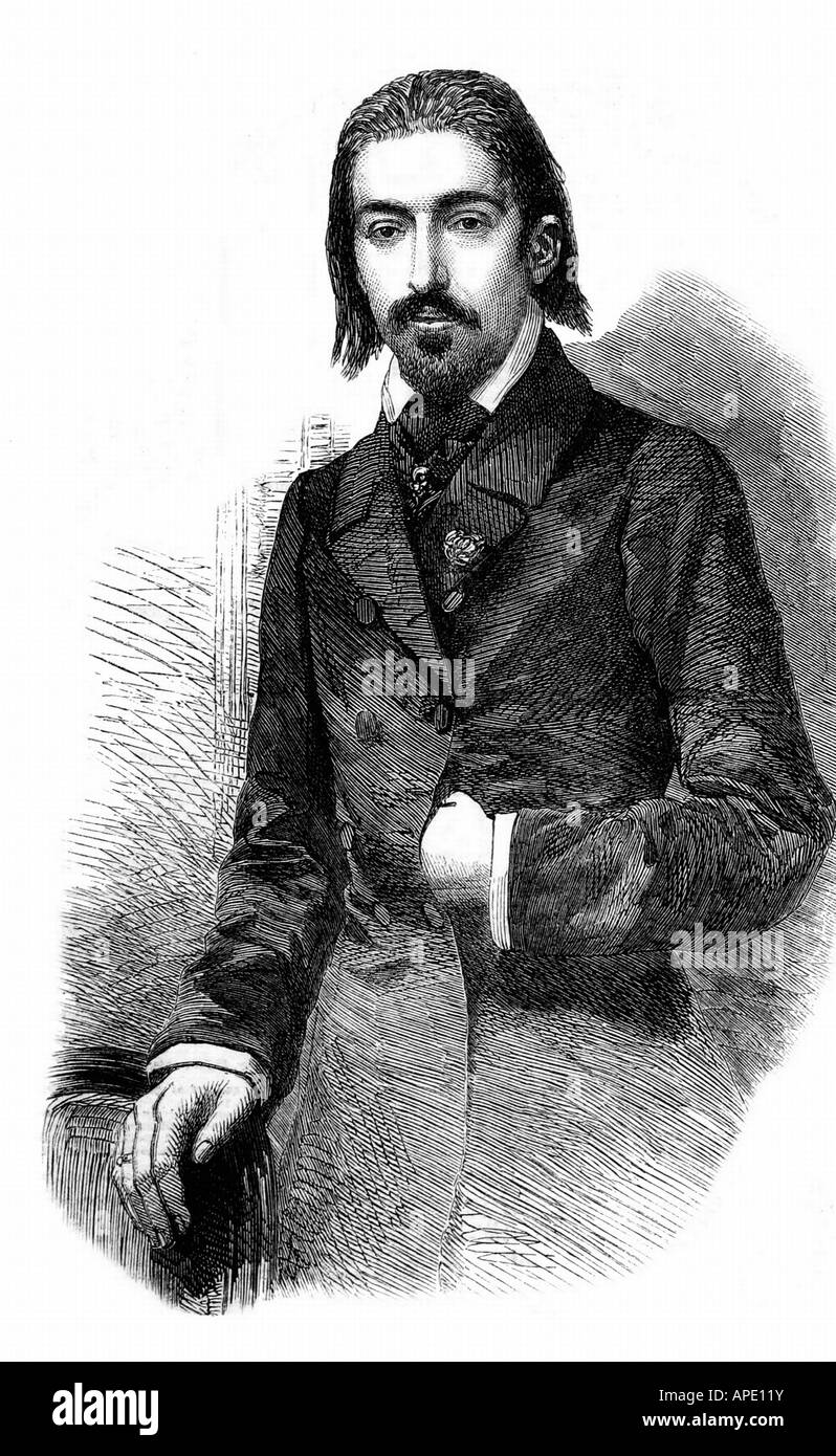 Wieniawski, Henryk, 10.7.1835 - 31.3.1880, Polish composer, half length, steel engraving, 19th century, , Artist's Copyright has not to be cleared Stock Photo