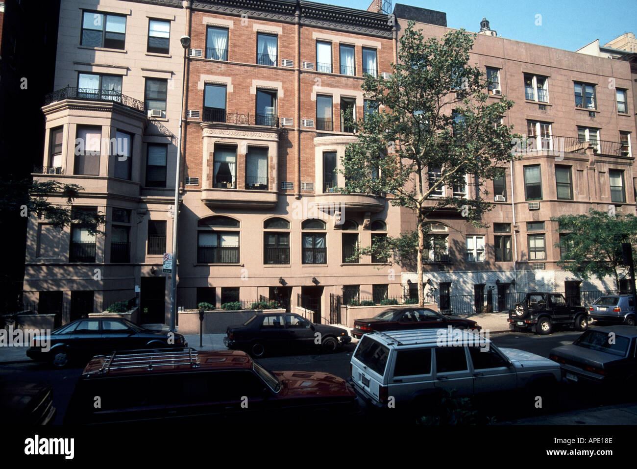 Brownstones on the Upper West Side of Manhattan are seen in this file