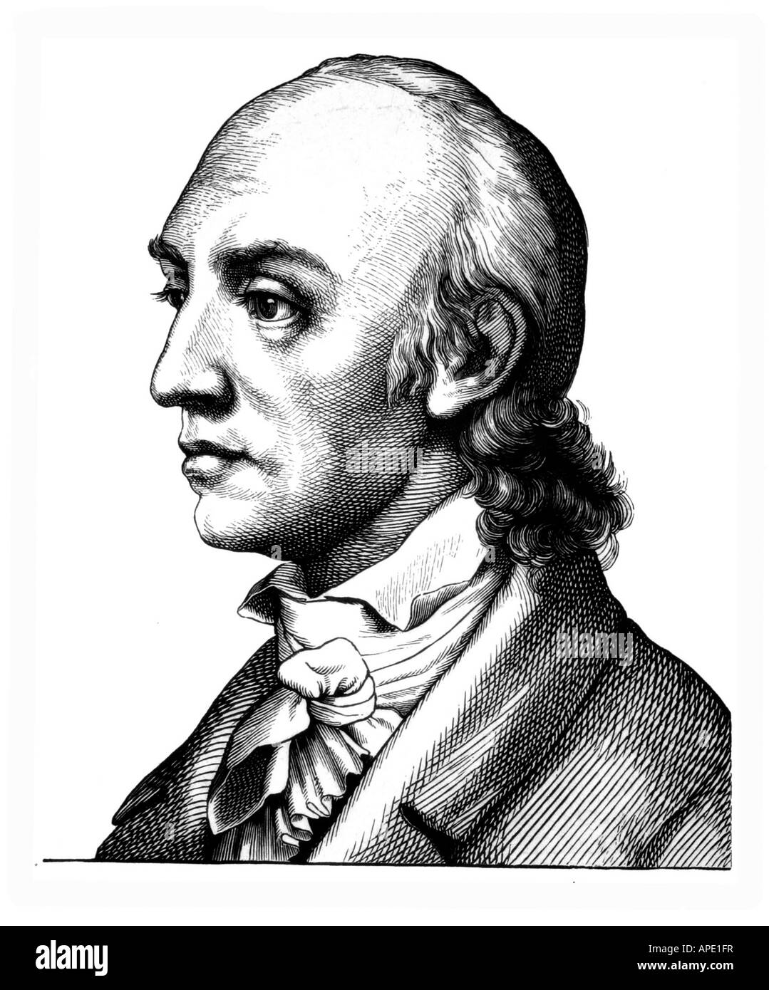 Voß, Johann Heinrich, 20.2.1751 - 28.3.1826, German author/writer, portrait, steel wood engraving, 19th century, , Artist's Copyright has not to be cleared Stock Photo