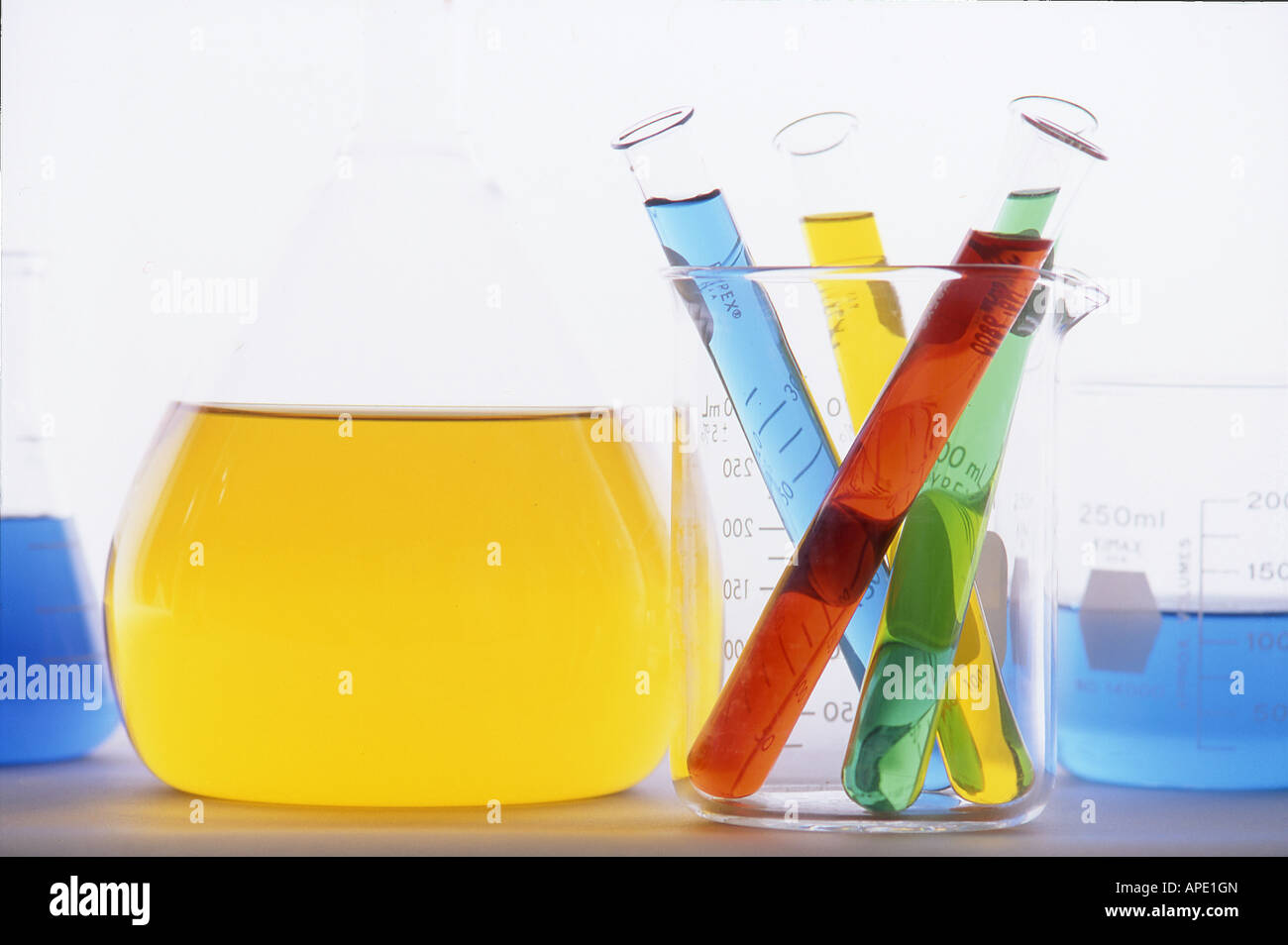 Chemistry Test Tubes And Flasks Stock Photo - Alamy