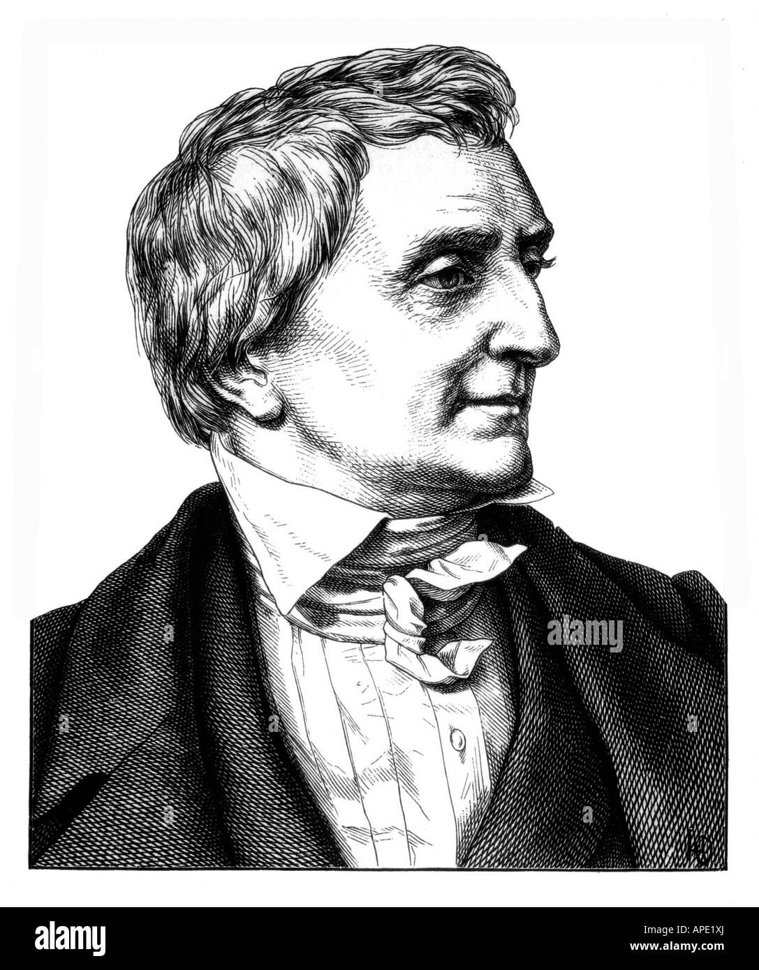 Schlosser, Friedrich Christoph, 17.11.1776 - 23.9.1861, German theologican and historian, portrait, steel engraving, 19th century, , Artist's Copyright has not to be cleared Stock Photo