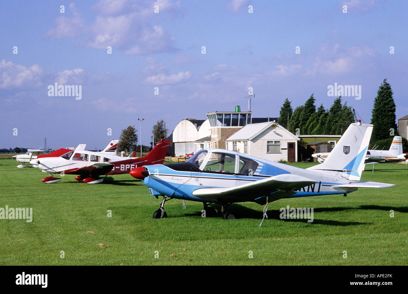 Fenland Airfield Holbeach St Johns Lincolnshire light Aircraft planes Stock Photo