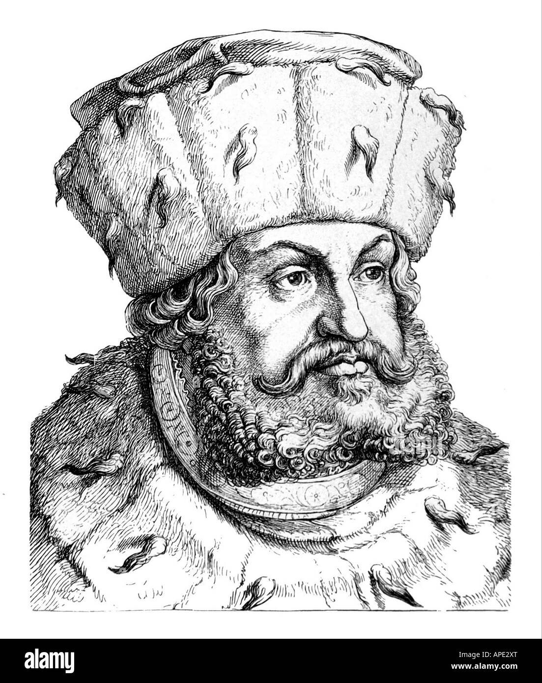 Frederick III 'the Wise', 17.1.1486 - 5.5.1525, Elector of Saxony 26.8.1486 - 5.5.1525, portrait, steel engraving, 19th century, , Artist's Copyright has not to be cleared Stock Photo