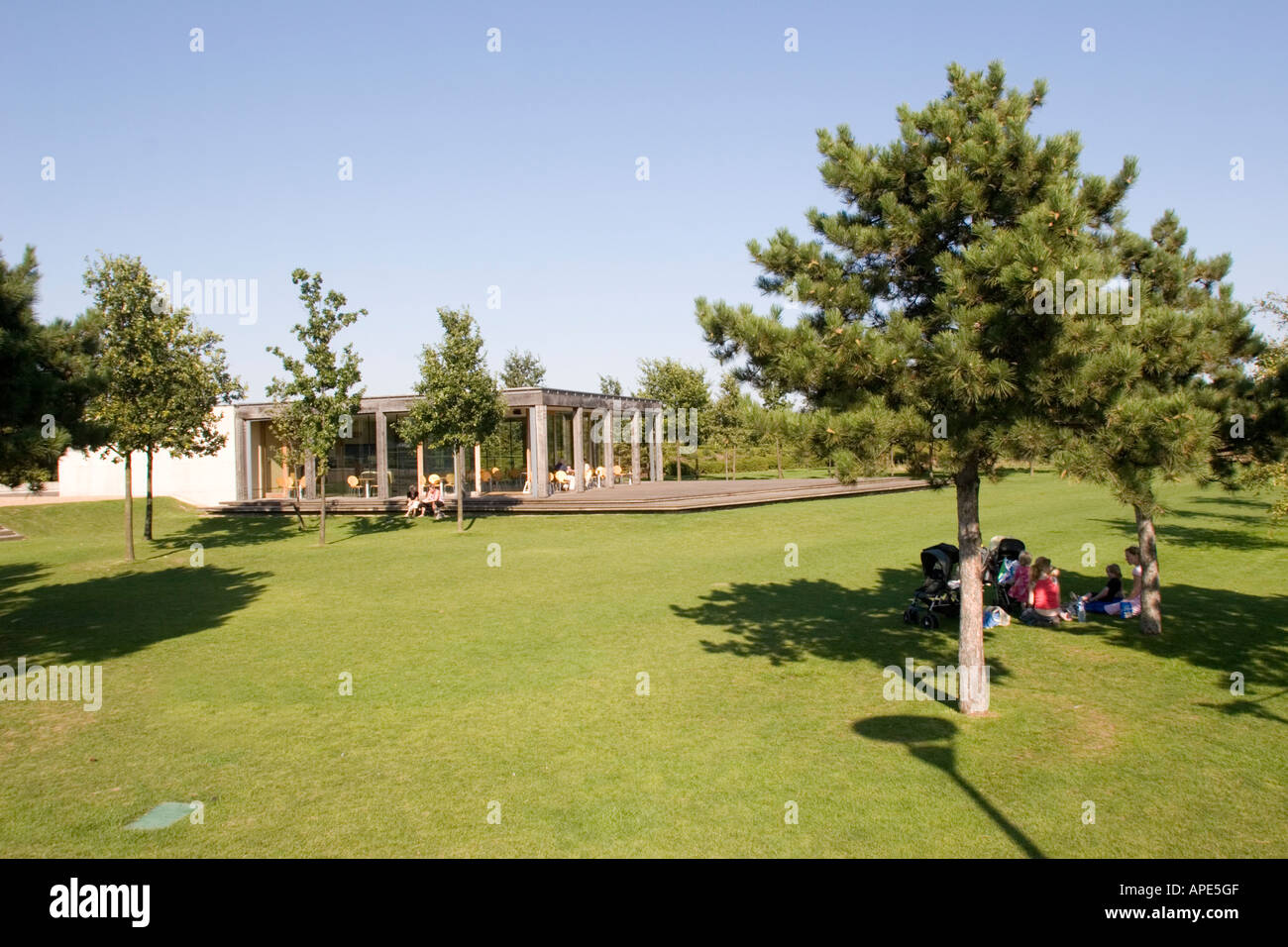 the Thames Barrier Park in East London GB UK Stock Photo