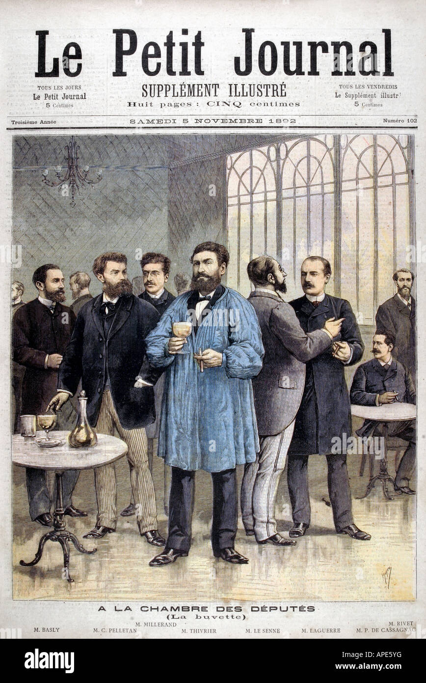 press/media, magazines, 'Le Petit Journal', Paris, 3. volume, number 102, illustrated supplement, Saturday 5 November 1892, title, 'The chamber of representatives', , Stock Photo