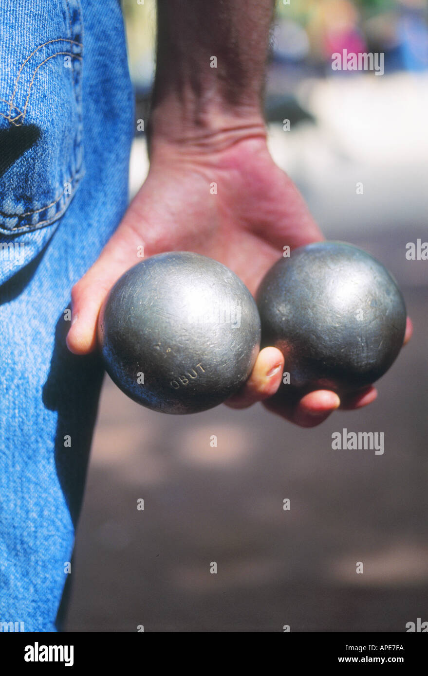 French Boule ball game Stock Photo - Alamy