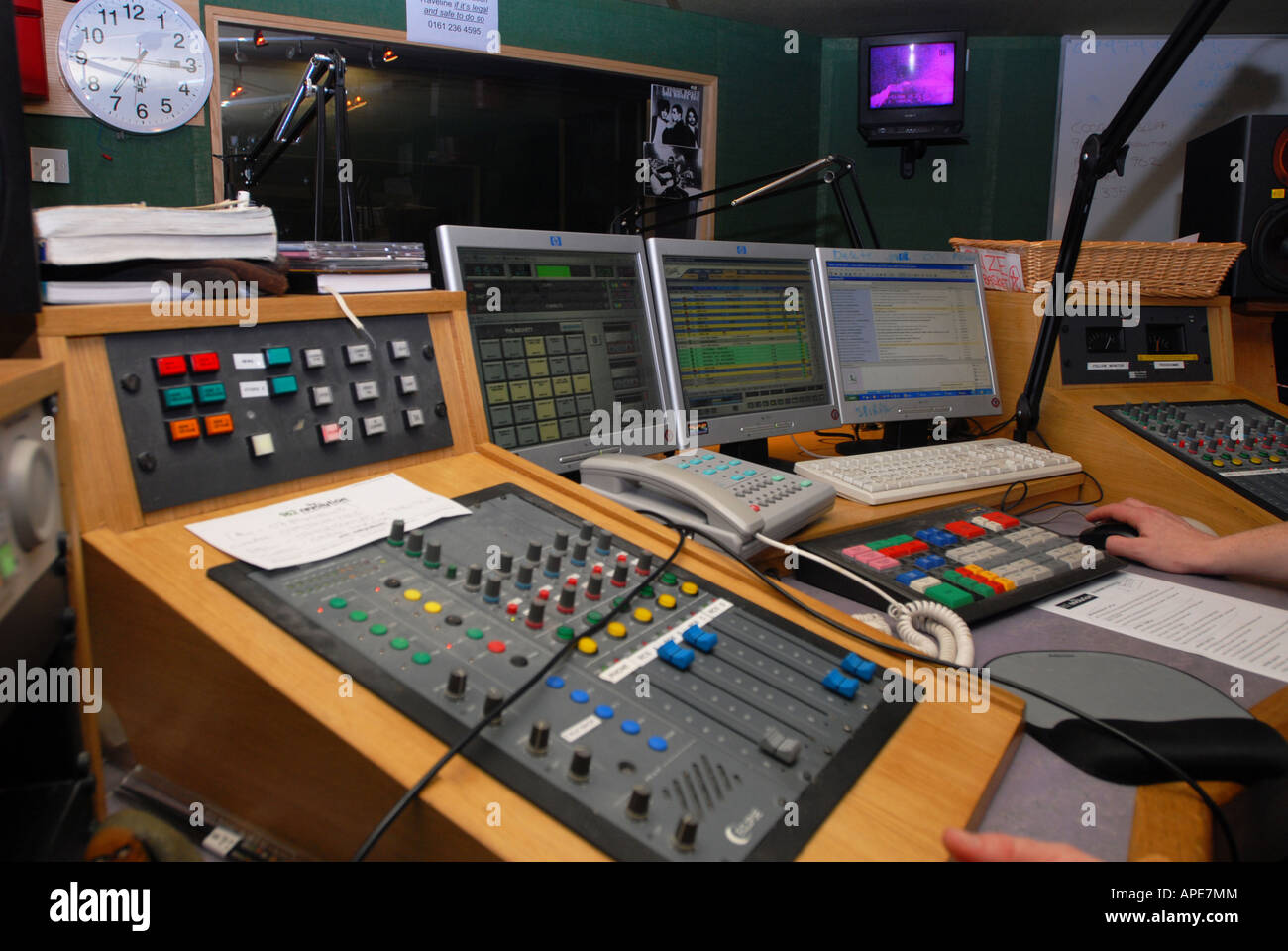 a-radio-studio-mixing-desk-stock-photo-alamy