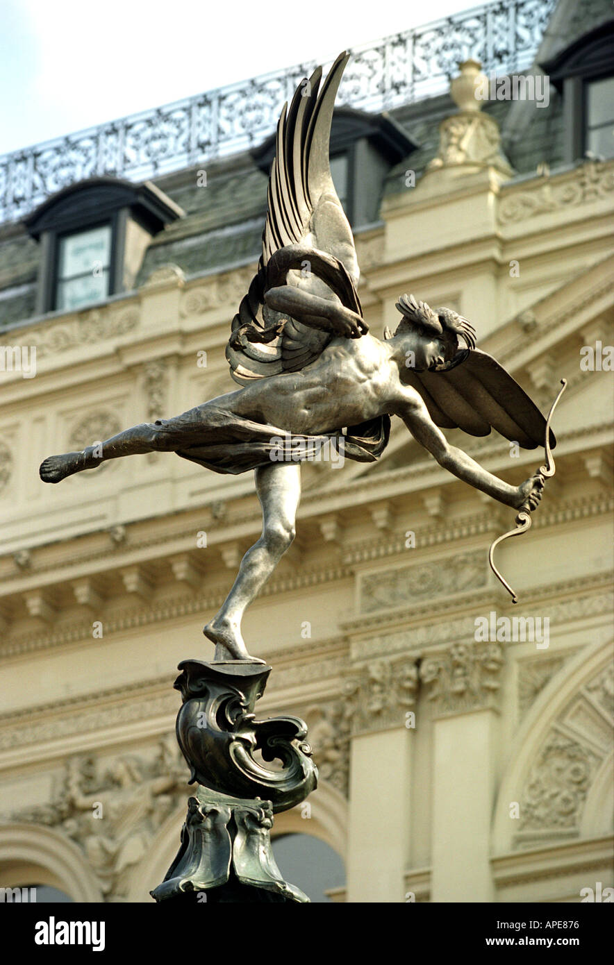Statue of Eros at Piccadilly Circus in London England UK Stock Photo