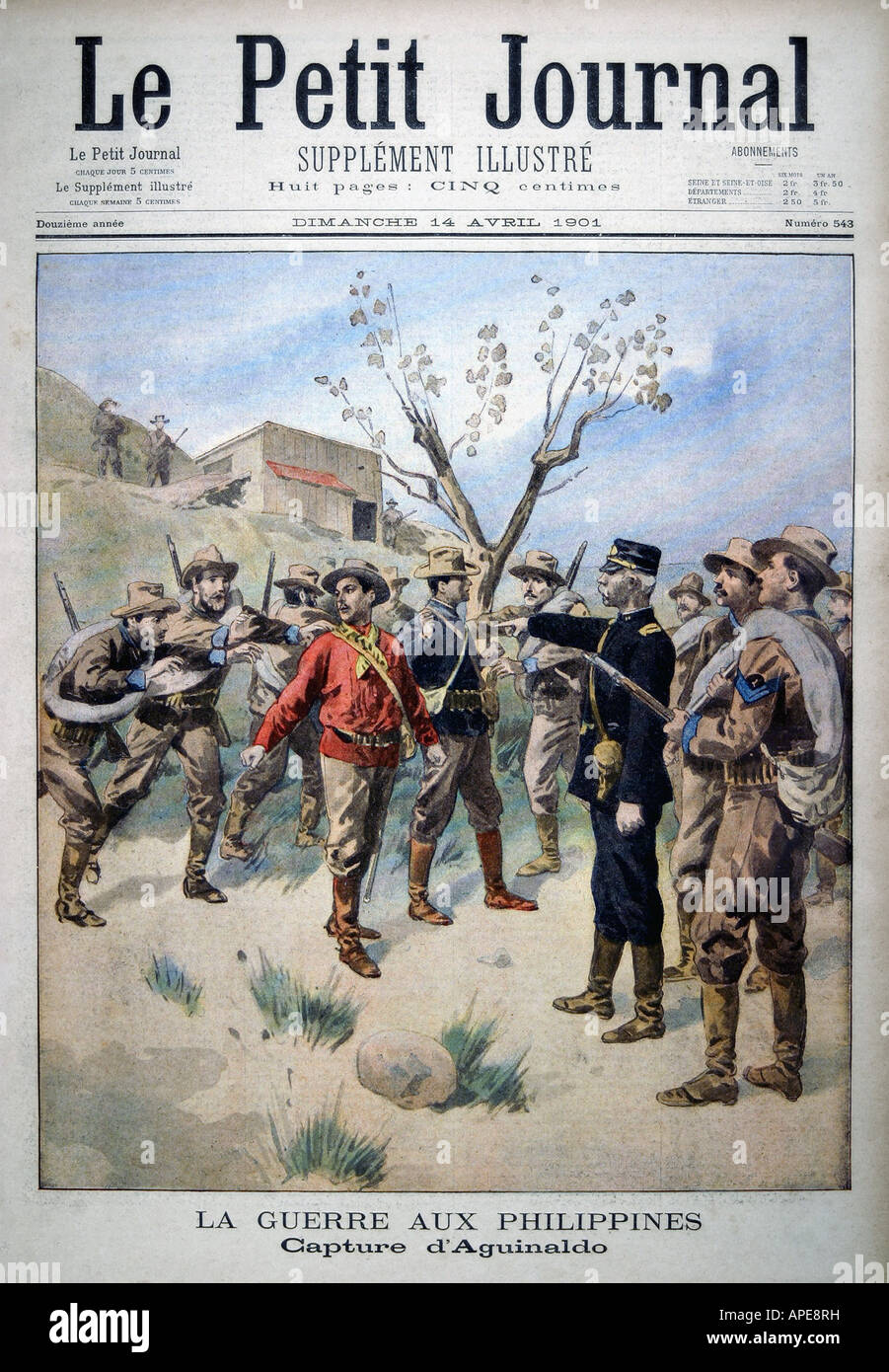 press/media, magazines, 'Le Petit Journal', Paris, 12. volume, number 543, illustrated supplement, Sunday 14 April 1901, title, 'The War on the Philippines', , Stock Photo