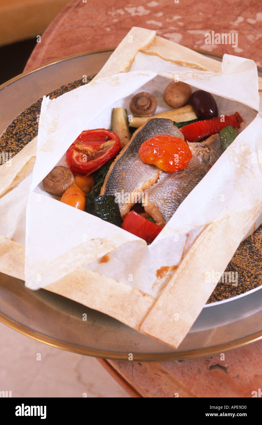 Baked Fish in a Pouch Stock Photo - Alamy