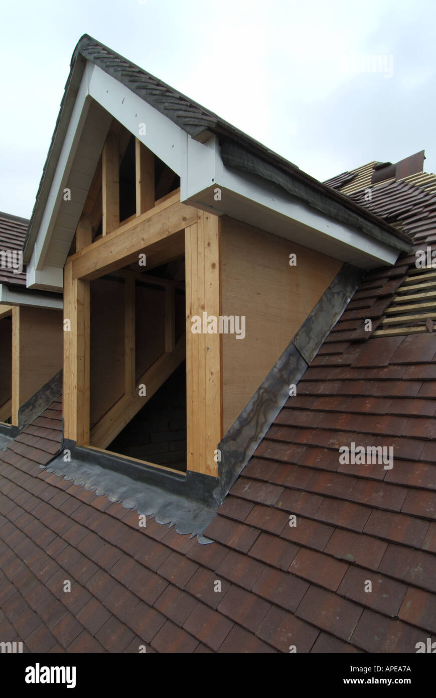 Detached House Roof Covering Of Marley Concrete Plain Tiles To