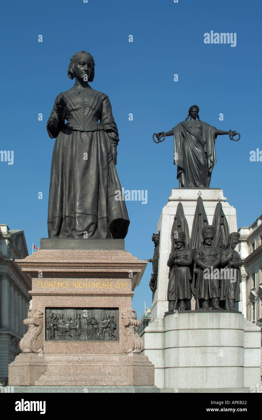 London Waterloo Place statue Florence Nightingale with lamp by Arthur