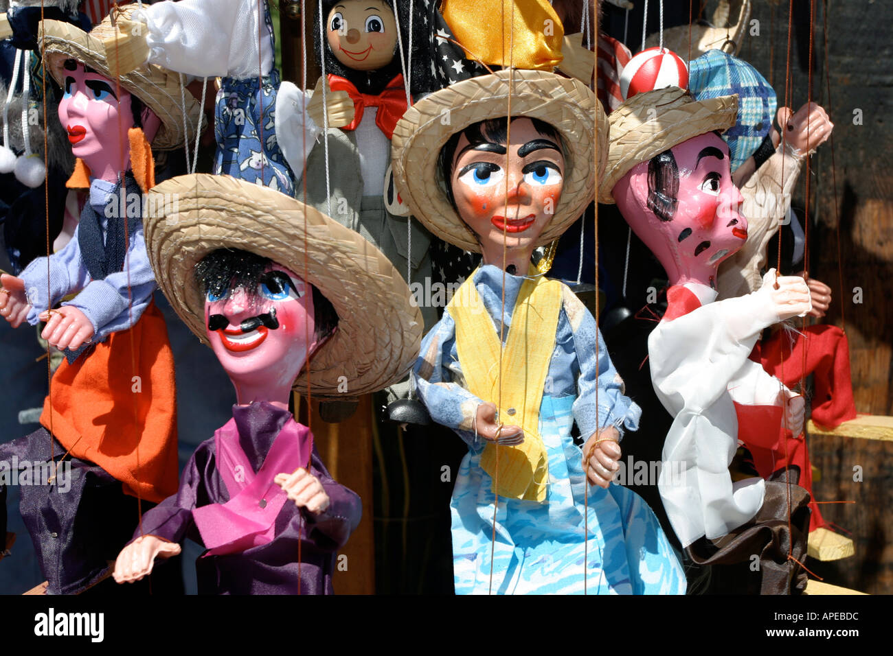 Puppets in a latino market Los Angeles USA Stock Photo Alamy