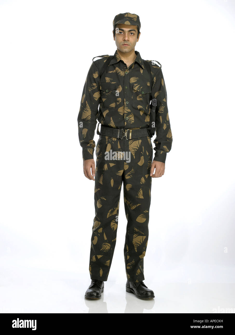 Indian army soldier standing in relaxed position Stock Photo Alamy