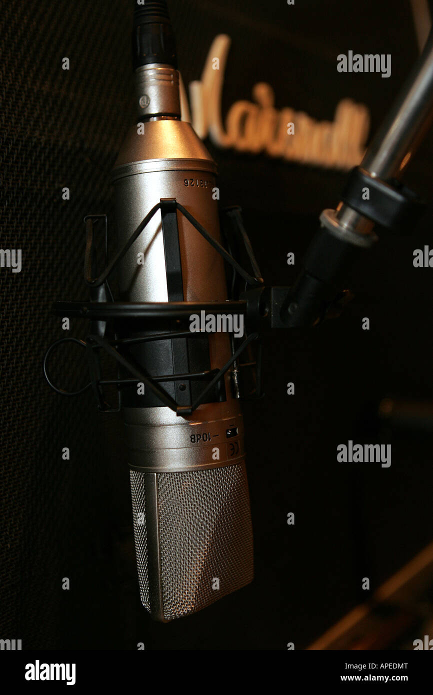 Microphone Being Used In Recording Studio Stock Photo Alamy