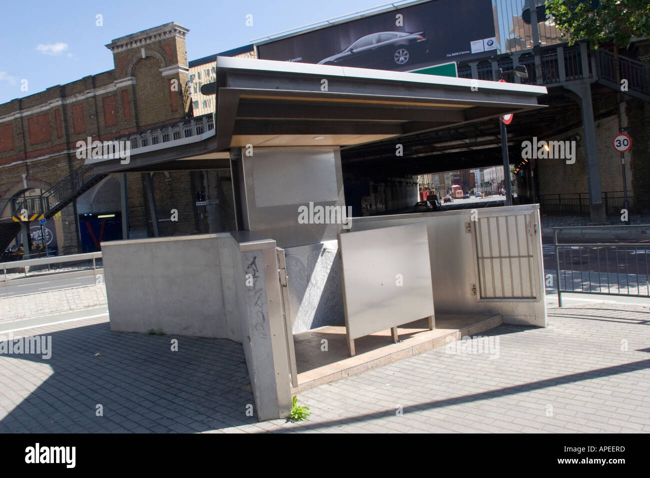 Toilet facilities at Vauxhall Cross bus terminus, modern architectural