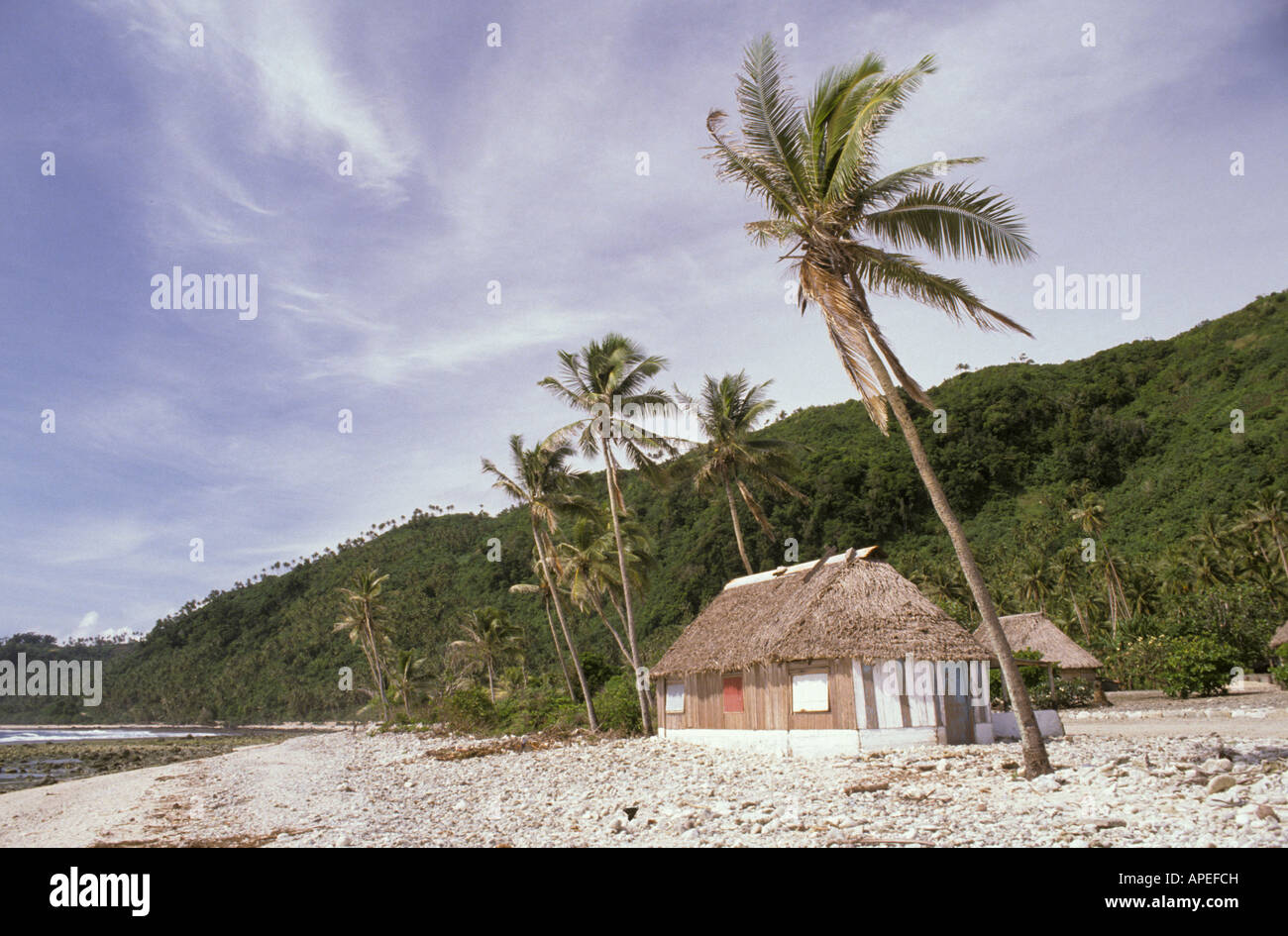 South Pacific Ocean, Wallis and Futuna Islands, Beach hut. Stock Photo