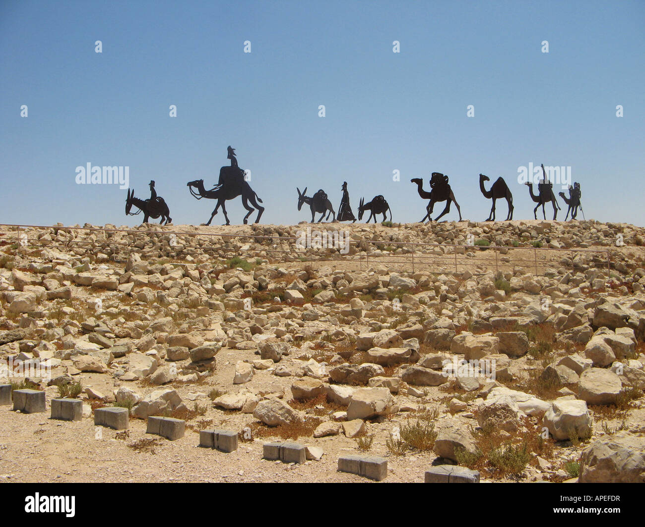 Statues in the desert Stock Photo Alamy