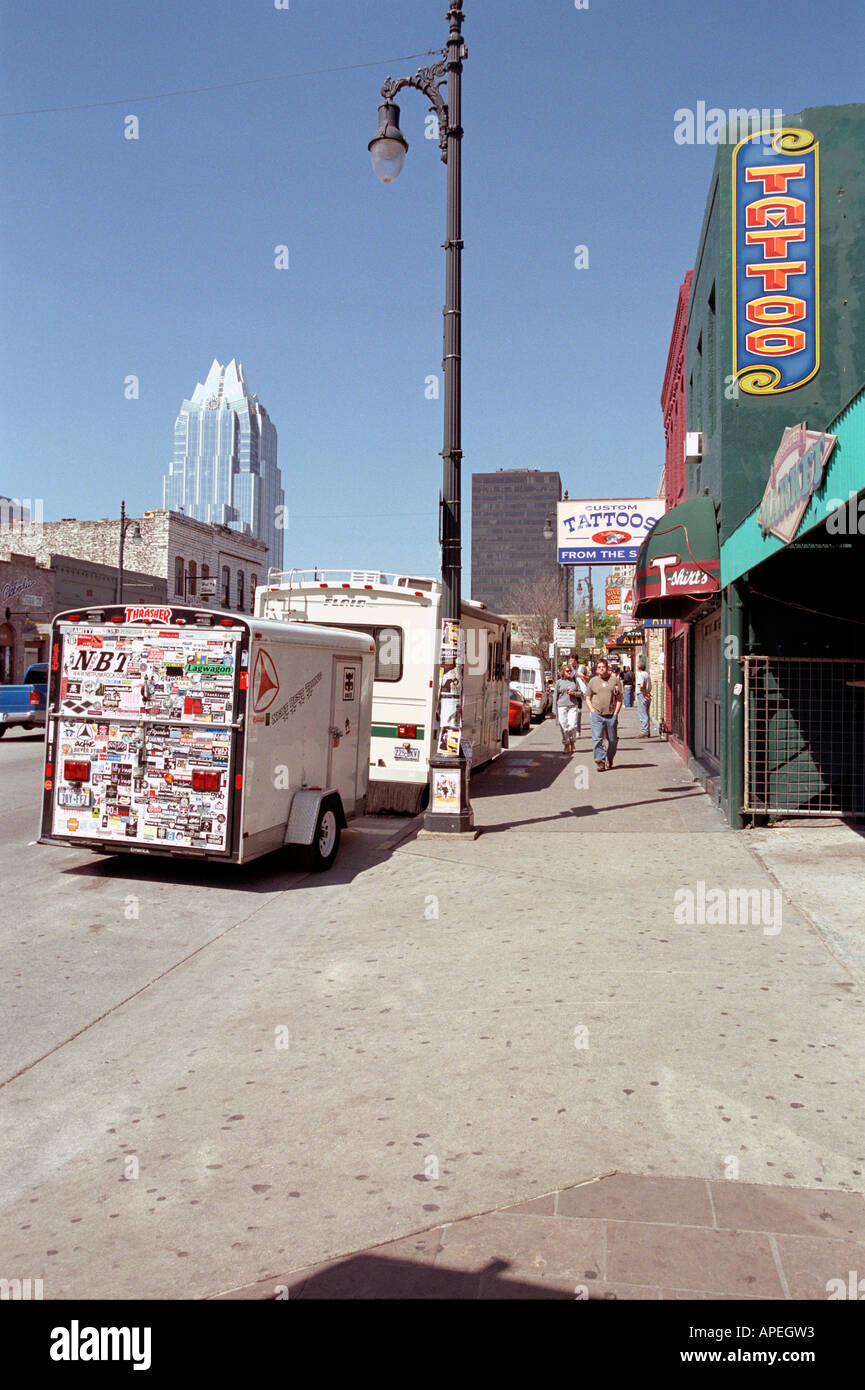 tattoo shop 6th street austin texas united states of america Stock Photo