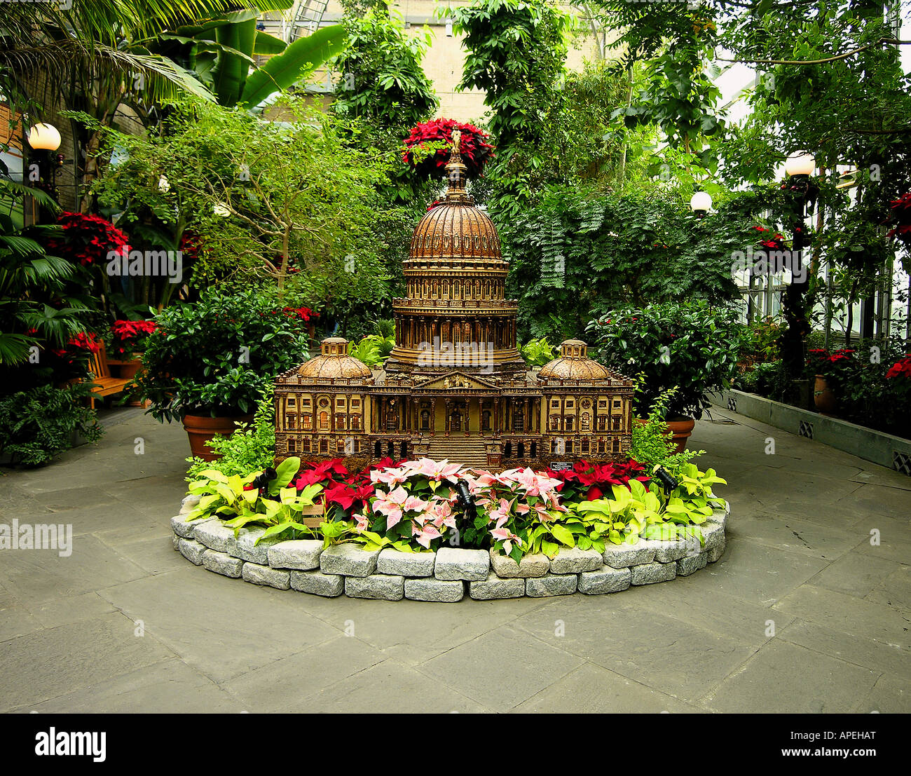 Replica Of The U S Capitol At The National Botanical Garden Stock