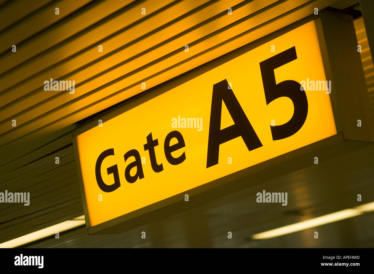 Gate Sign at LaGuardia Airport New York City USA Stock Photo