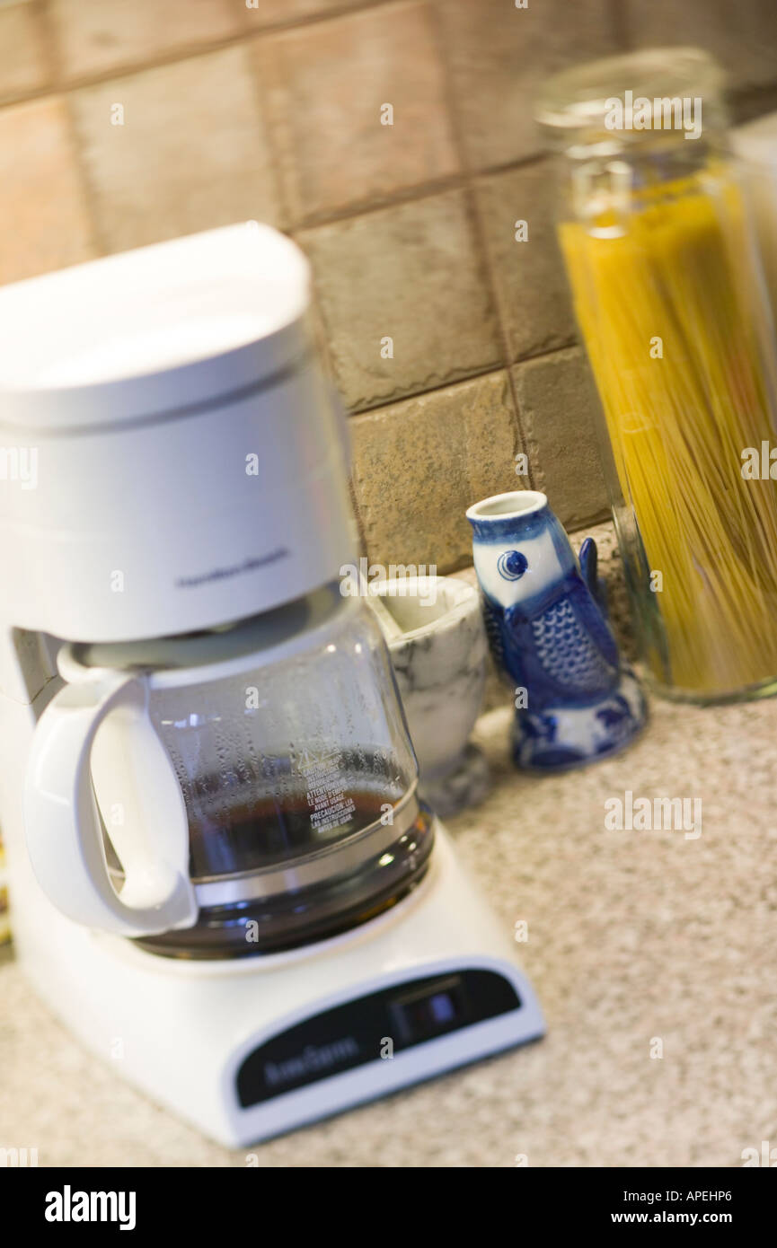 Coffee Maker on a Kitchen Counter Stock Photo Alamy