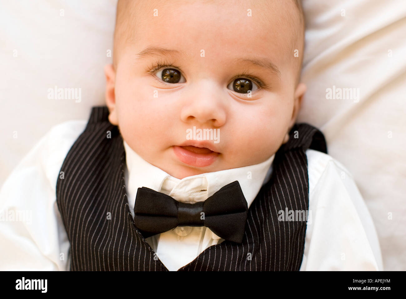 Baby wearing suit Stock Photo