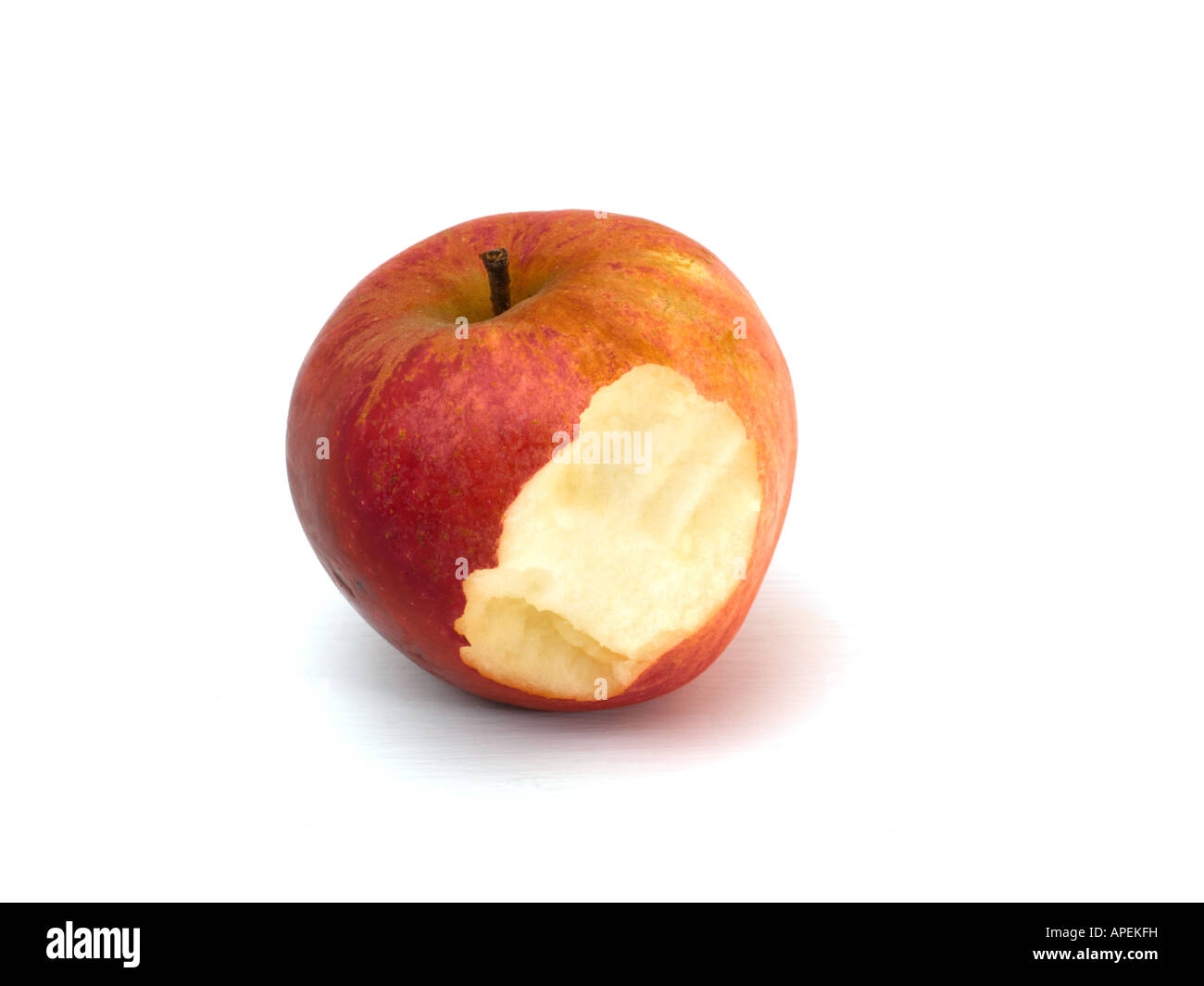 Apple with Bite Stock Photo Alamy