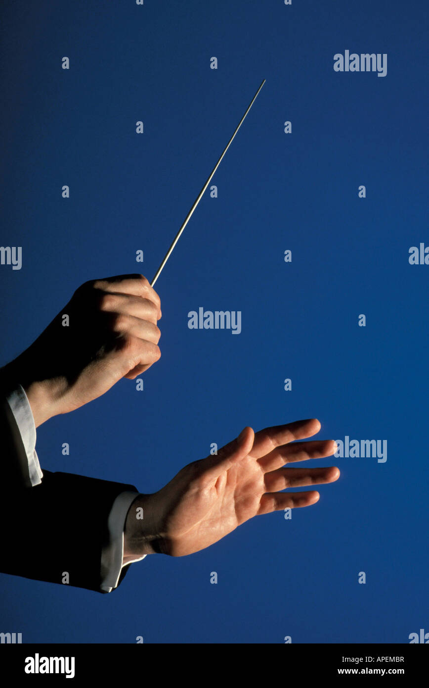 Hands of orchestra conductor. Arts, music Stock Photo Alamy