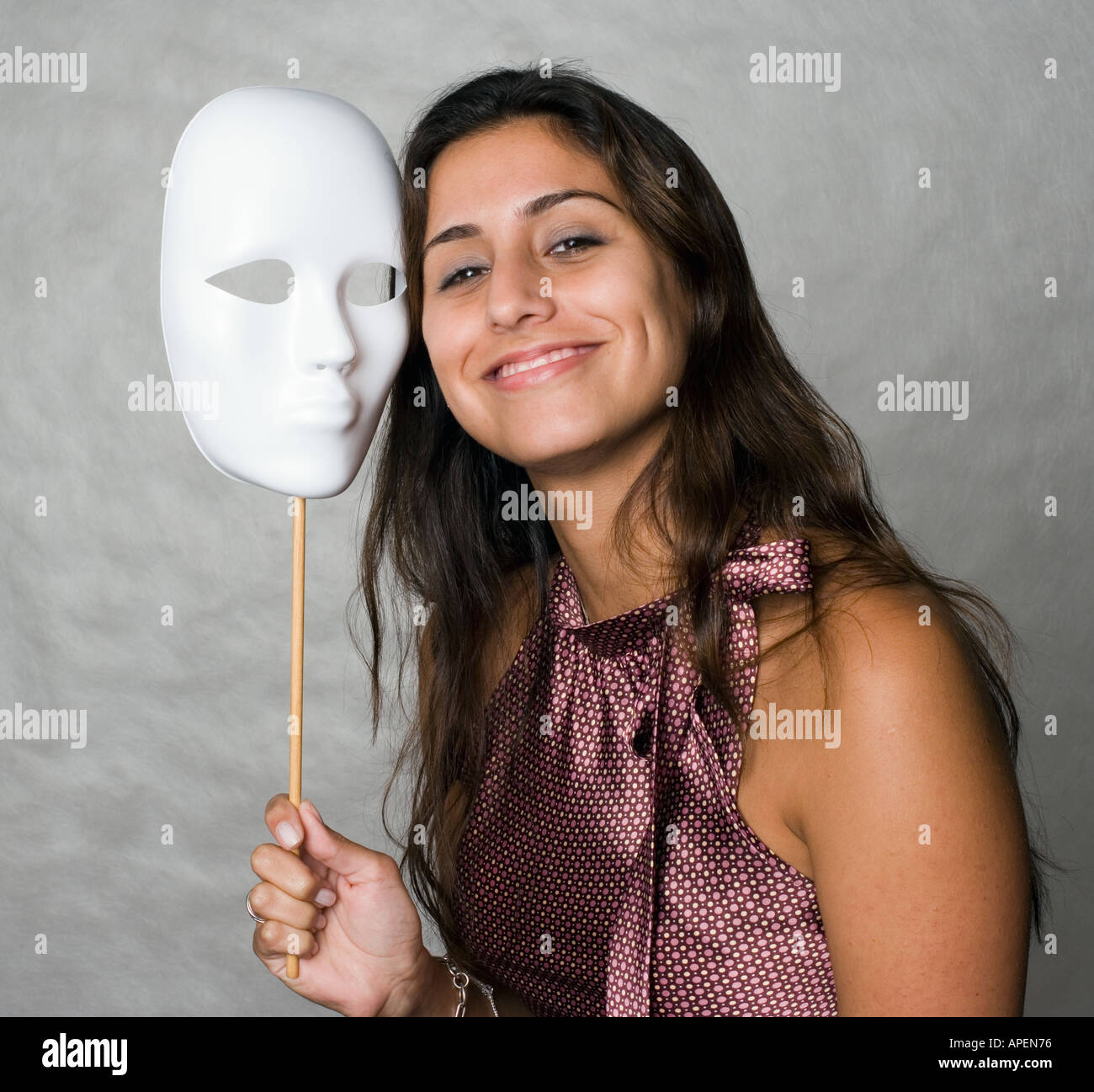 Woman happy mask hi-res stock photography and images - Alamy