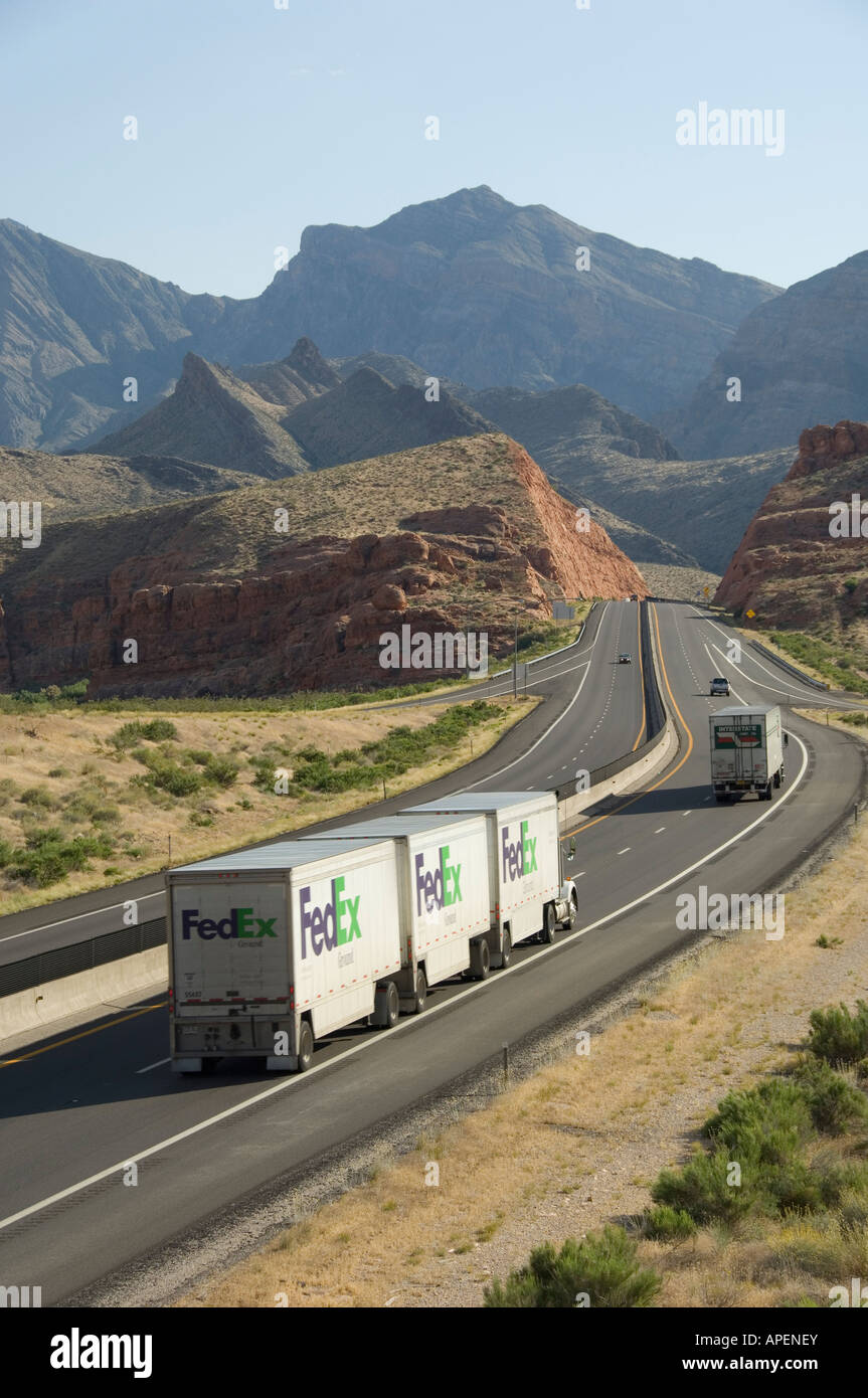 Three trailers are allowed on some Interstate highways like this one in