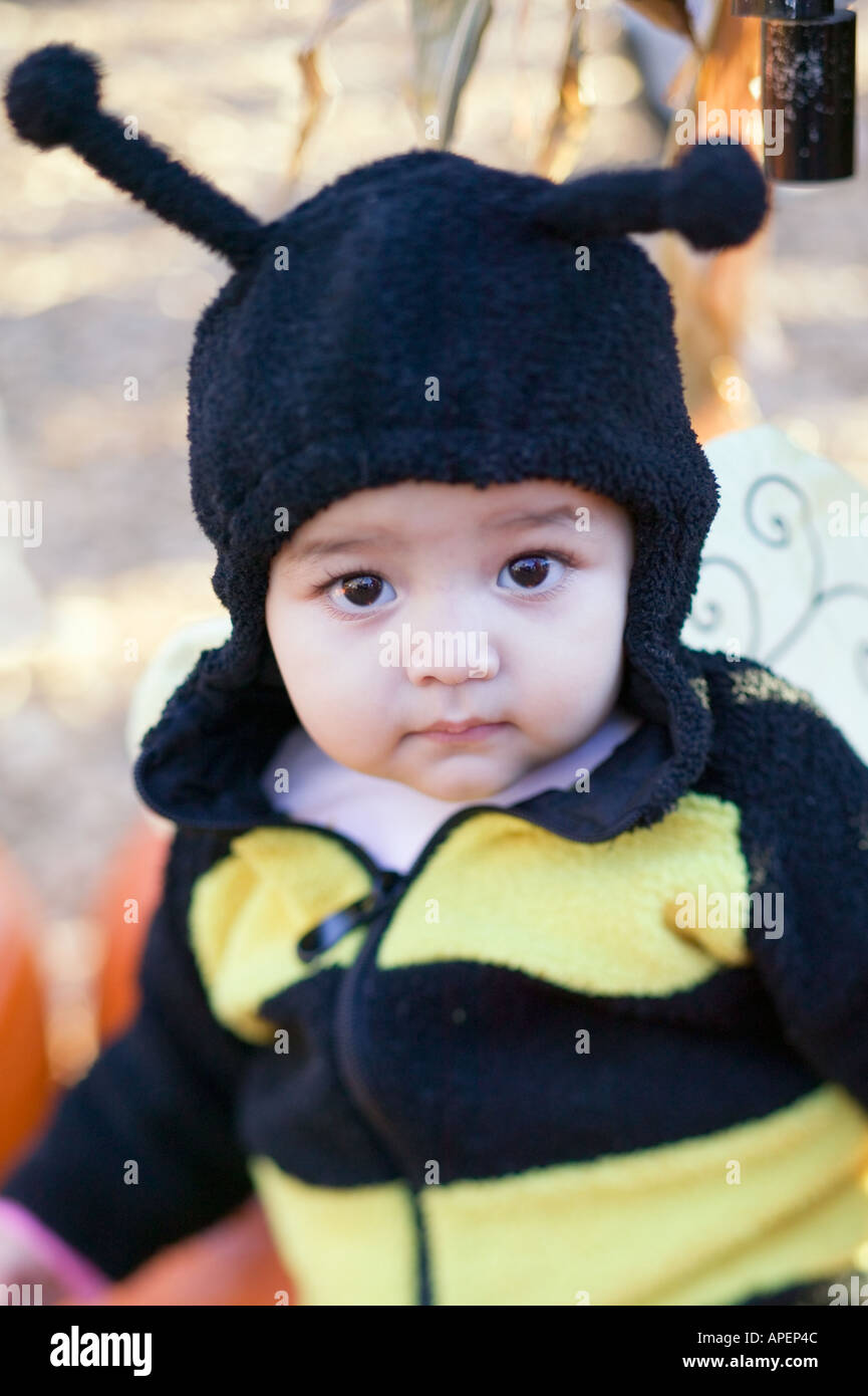 Portrait Latino boy in bumble bee costume Stock Photo Alamy