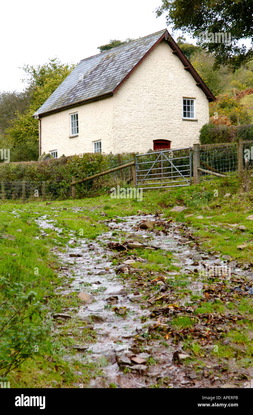 Welsh Beiliheulog Independent Chapel near Gwenddwr Powys Wales UK dated 1740 Georgian only accessed on foot or by 4x4 vehicle Stock Photo