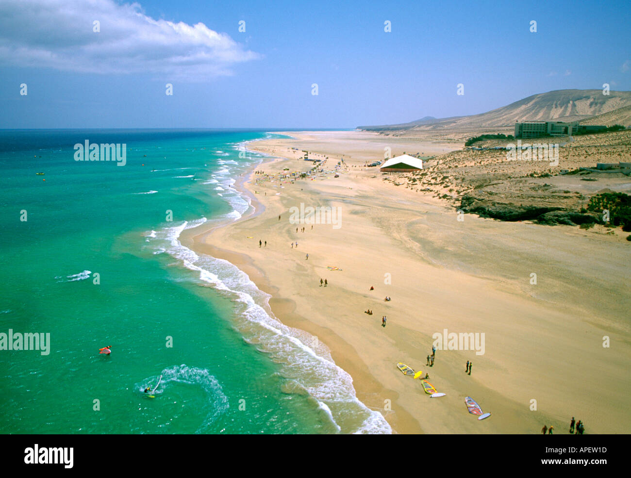 FUERTEVENTURA ARIEL BEACH CANARY ISLANDS Stock Photo