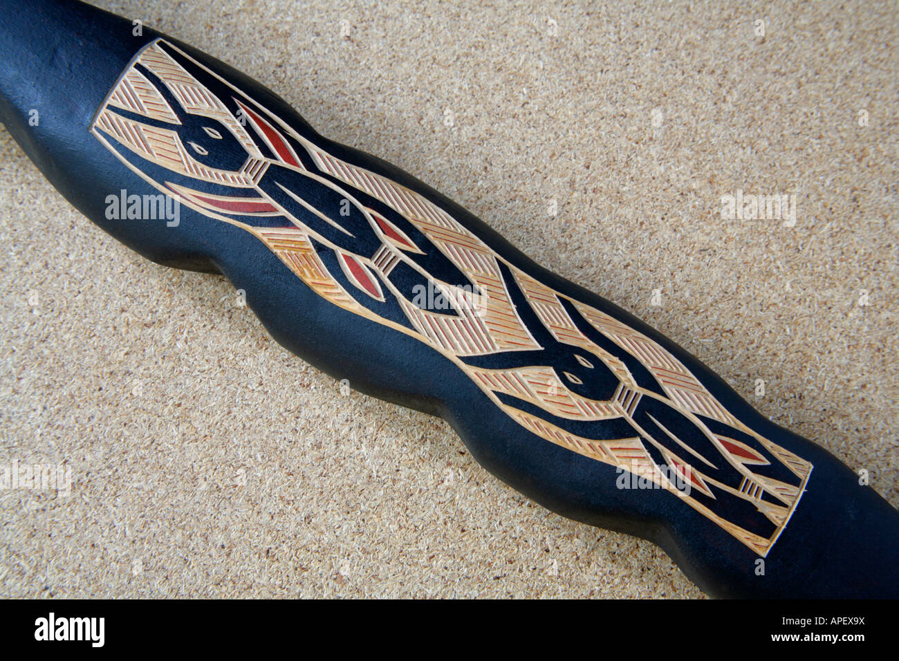 Traditional Australian aboriginal primitive art wood carving of