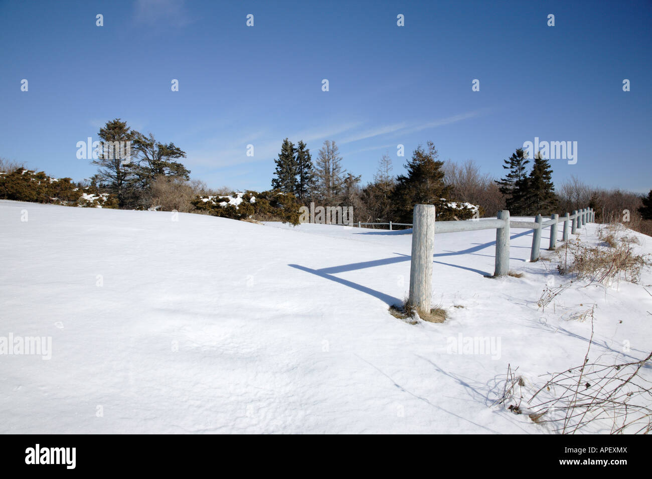 Twin Lights State Park during the winter months Located in Cape Elizabeth Maine USA Stock Photo