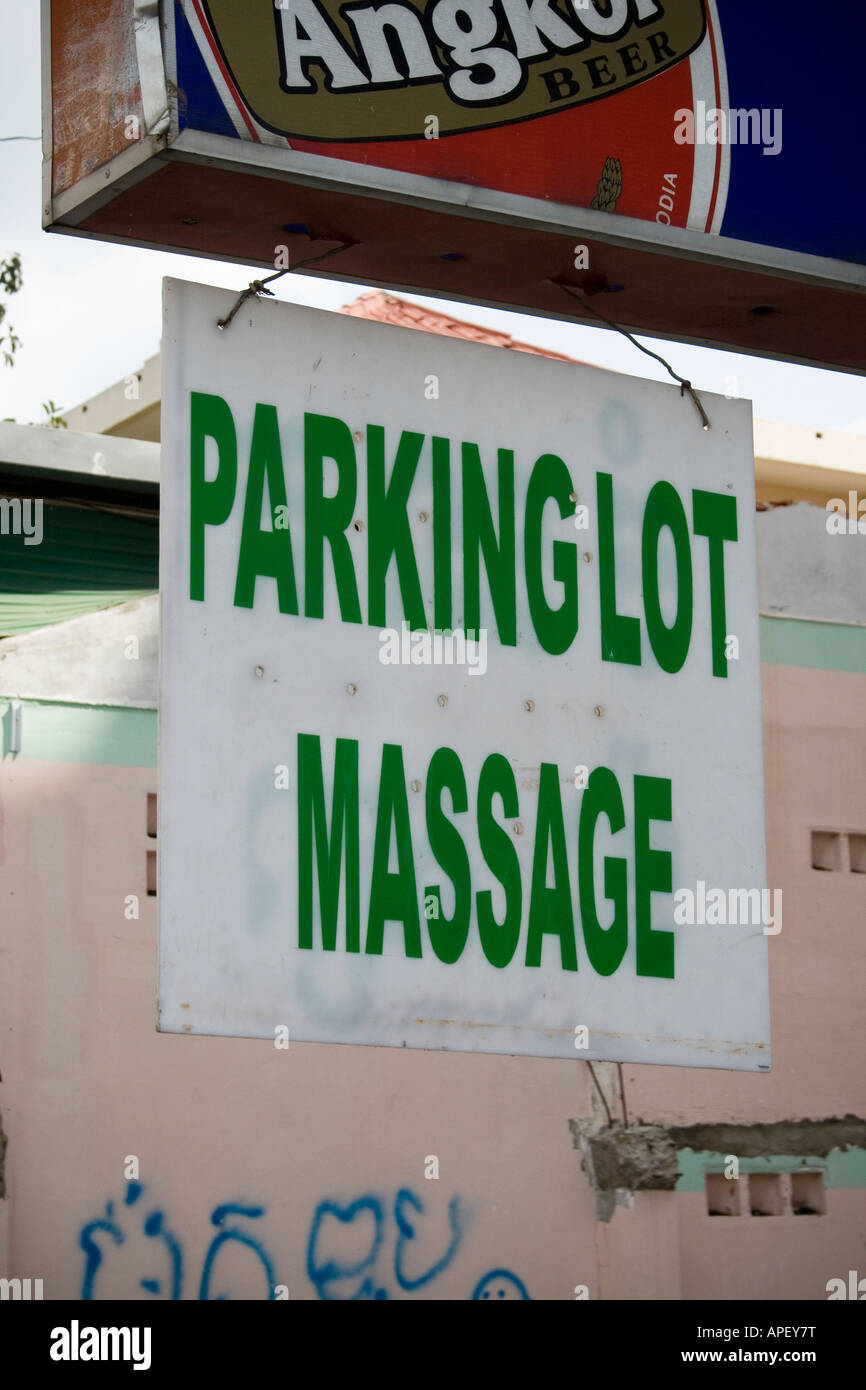 Parking Lot Massage Phnom Penh Cambodia Stock Photo