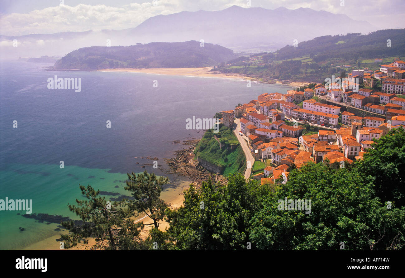 Spain Asturias Costa Verde town of Lastres Stock Photo