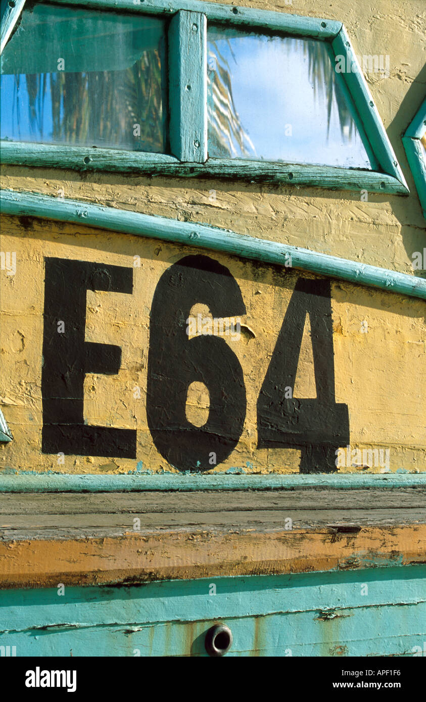 E64 fishing boat Barbados Stock Photo