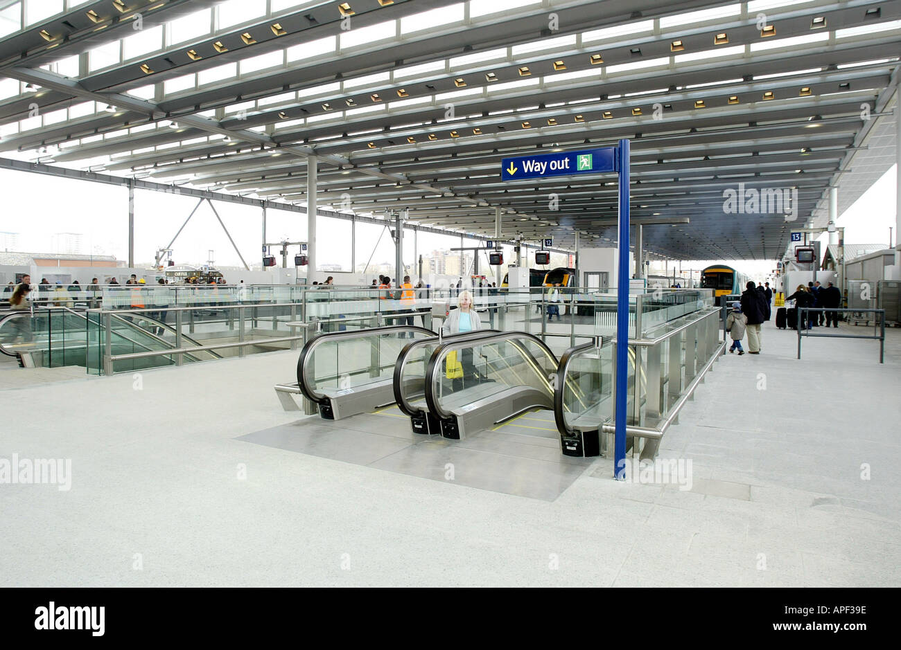 The concourse of the new St Pancras Interim Railway Station in London Part of the Channel Tunnel Rail Link Stock Photo