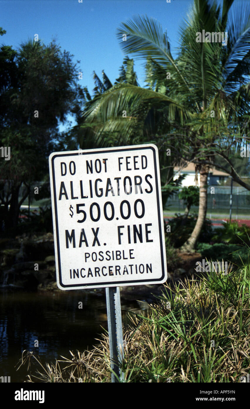 Alligator sign on Sanibel Island, FL Stock Photo - Alamy