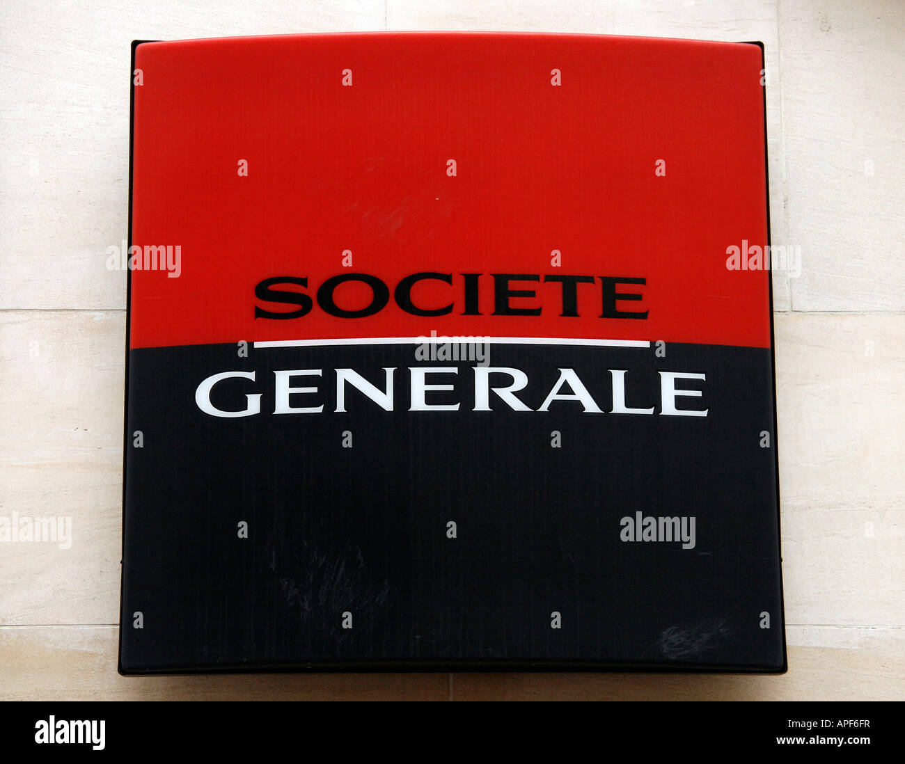 A Societe Generale bank logo in Rouen Seine Maritime France Stock Photo