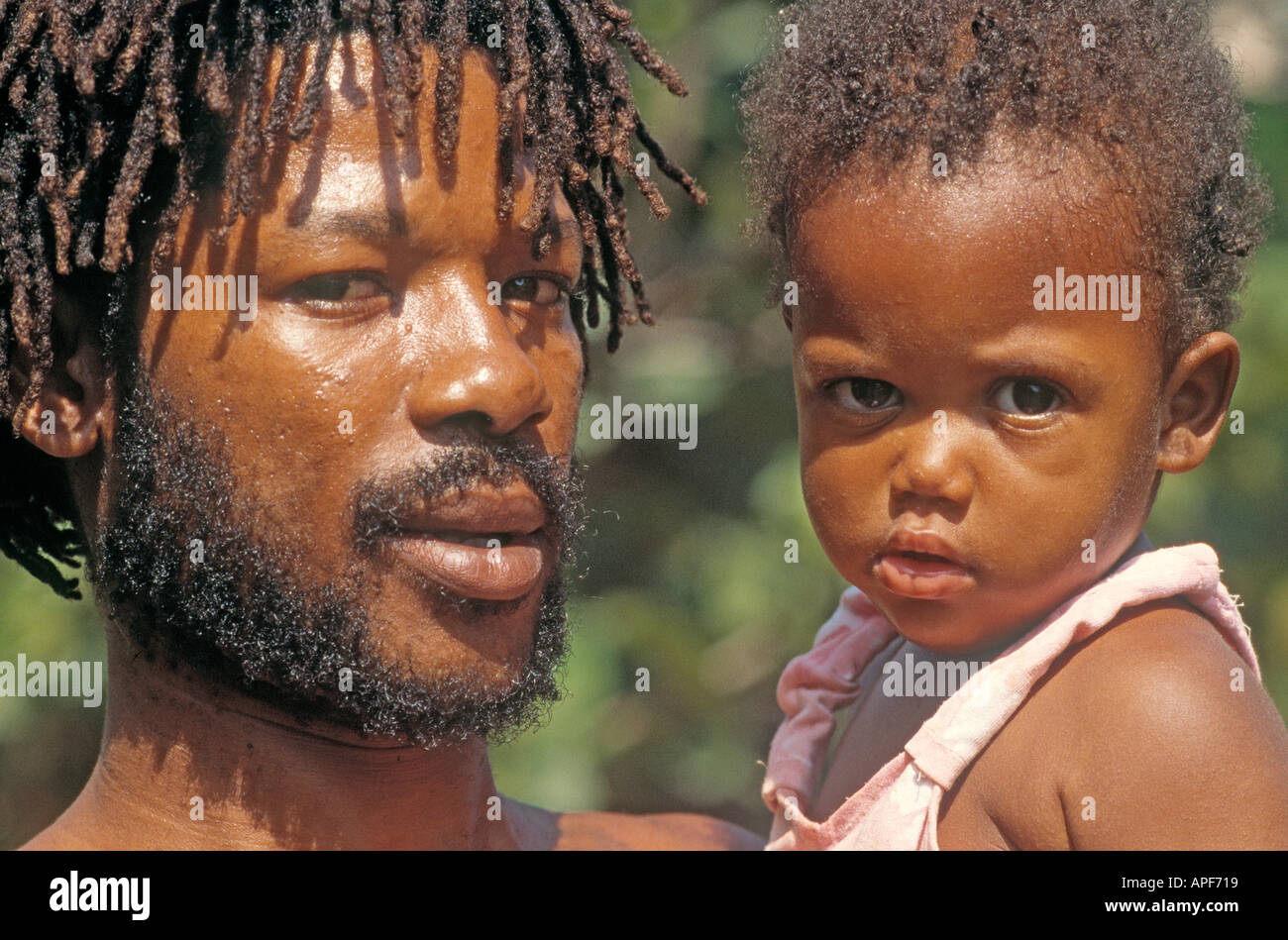 Jamaica Jamaican man with his baby daughter Stock Photo Alamy