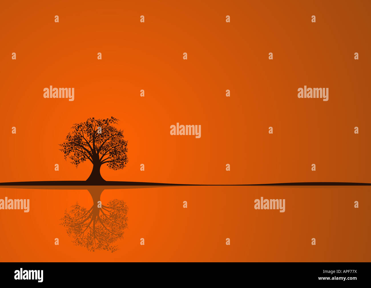 beautiful abstract vector autumn tree design Stock Photo - Alamy