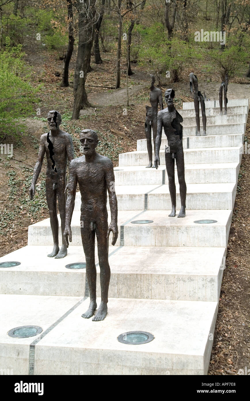 Memorial to victims of Communism Prague Czech Republic by sculptor Olbram Zoubek Stock Photo