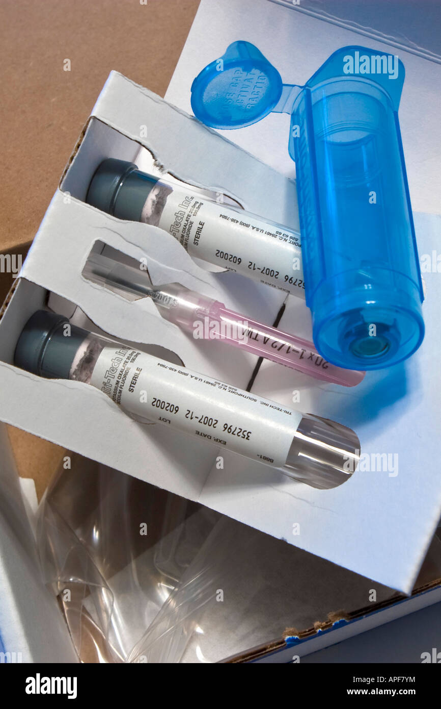 Biohazard Labeled Biological Specimen Cardboard Box for Blood Draw and Withdrawal for Medical Specimen Testing and Containing a Kit Integrity Seal Stock Photo