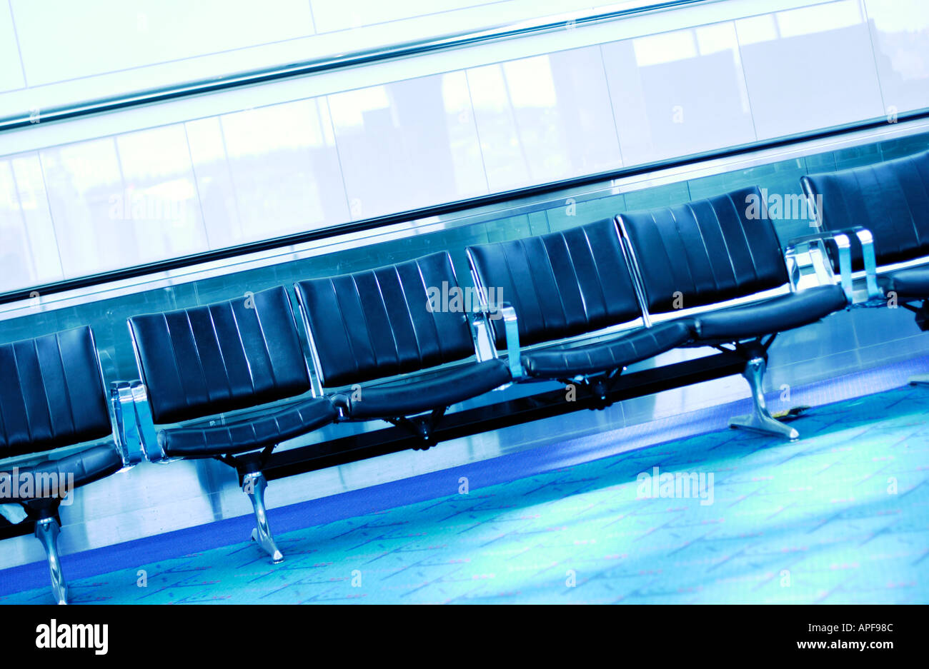 Seats at airport Stock Photo